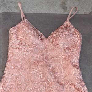 pink lace dress